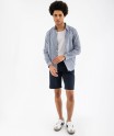 Bermuda chino droit avec ceinture tressée homme